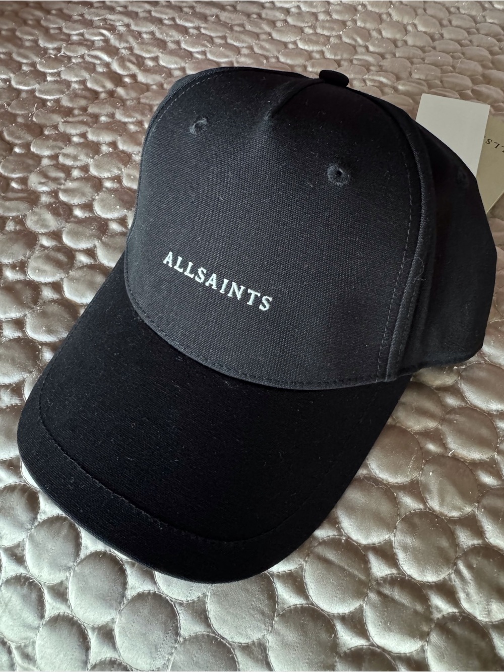 AllSaints black with white  Logo Baseball Cap Hat unisex nwt